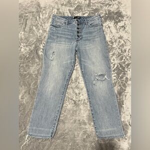 Kut from the Kloth Light Blue Distressed Ankle Jeans